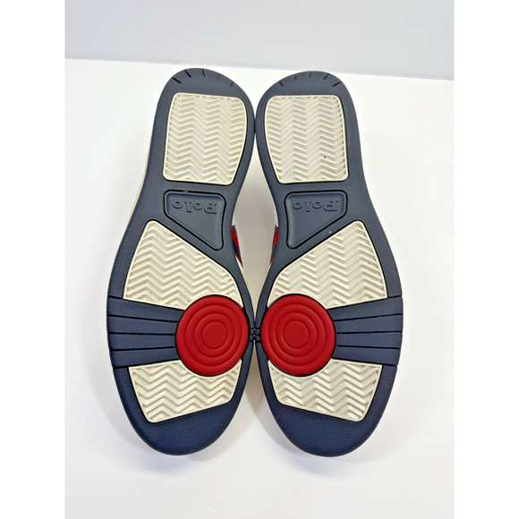 Polo Ralph Lauren White Court Suede & Leather Sneakers Shoes Men's Sz 8.5D - Picture 7 of 8